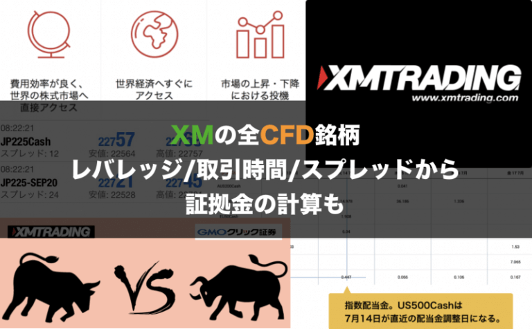 Xmの全cfd銘柄 レバレッジ 取引時間 スプレッドから証拠金の計算も